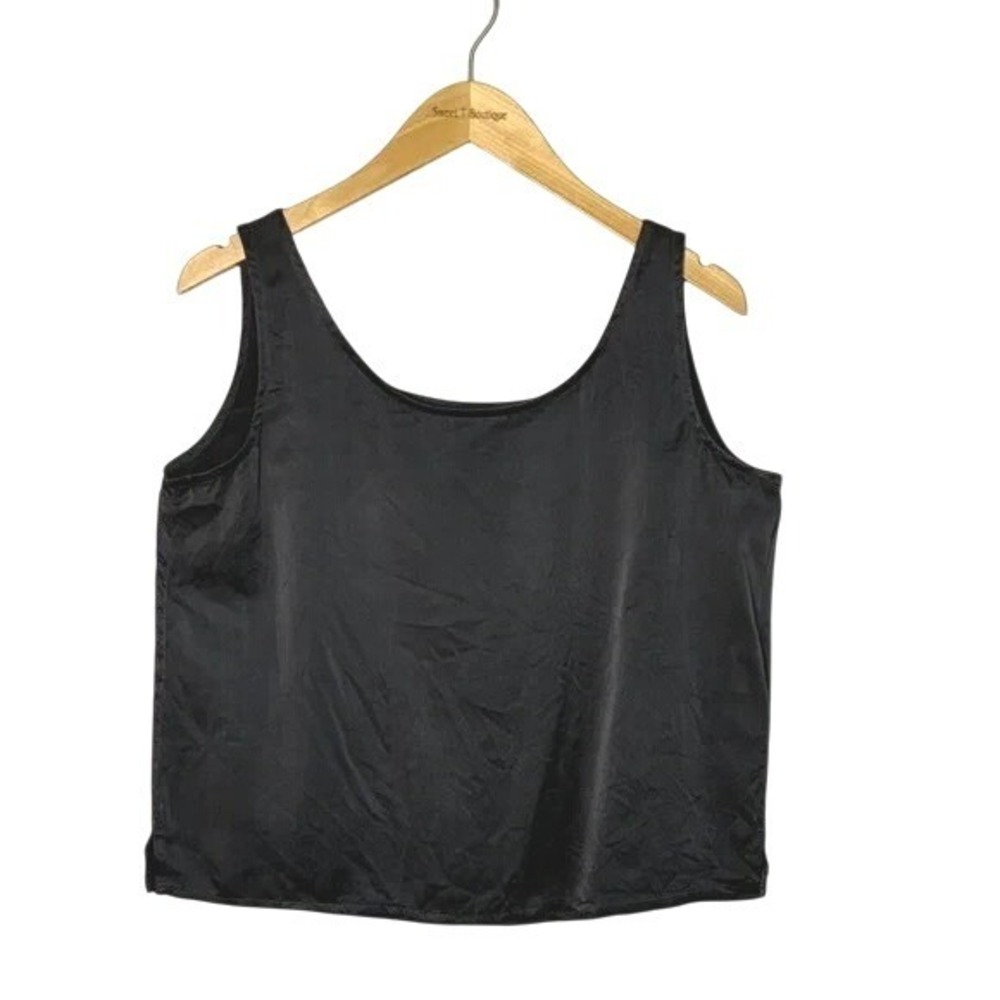 EILEEN FISHER Medium Brownish Grey Silk Tank Quiet Luxury Elevated Basic‎ Layer